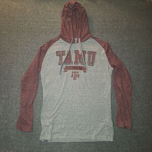 Champion Texas‎ A&M Aggies Men's Size Large T shirt Hood Long Sleeve Lightweight